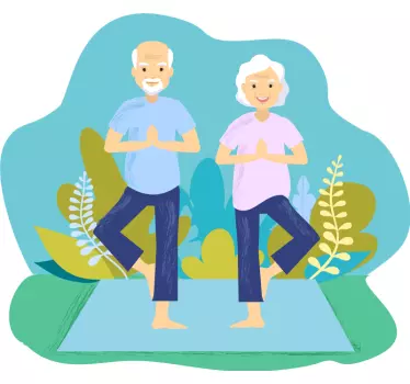 Par trening yoga veggdekor - Tenstickers