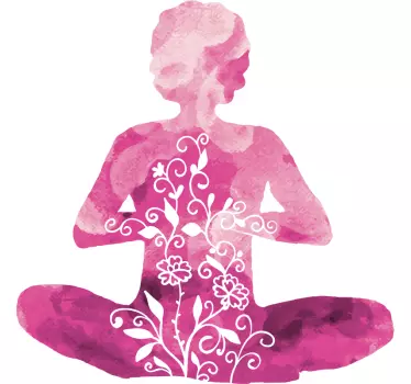 Rosa yoga positur veggdekor - Tenstickers