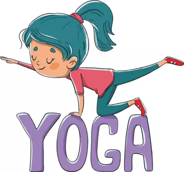 Yoga jente med tekst veggdekor - Tenstickers