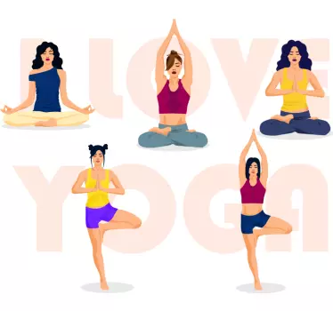 Forskjellige yogastillinger veggdekor - Tenstickers