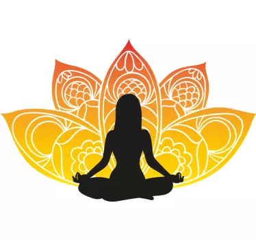 Blomster yoga pose veggdekor - Tenstickers