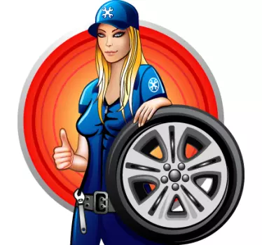 Mekaniker kvinne klistremerke - Tenstickers