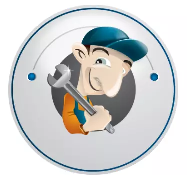 Rørleggerillustrasjon veggklistremerke - Tenstickers