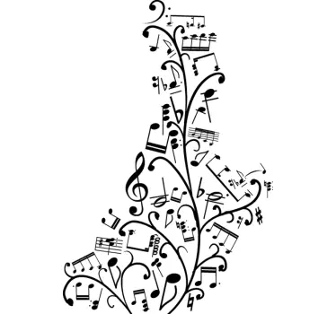 Blomstermusikk notater vegg klistremerker - Tenstickers