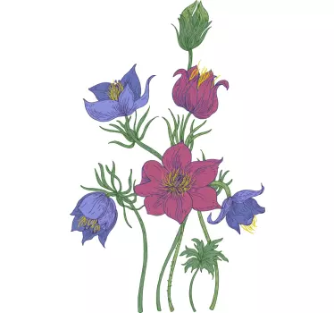 Ganske vill blomster glassdørklistremerke - Tenstickers