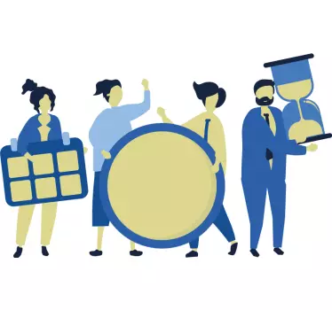 Tidsstyring i teamarbeid klistremerke klokke - Tenstickers