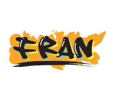 Oransje graffitinavn klistremerke for tenåring - Tenstickers