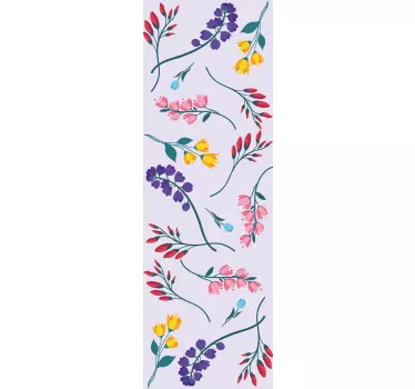 Hage minimalistiske botaniske blomster wallsticker dør - Tenstickers