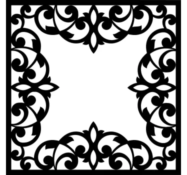 Vintage blomsteramme veggoverføringsbilde - Tenstickers