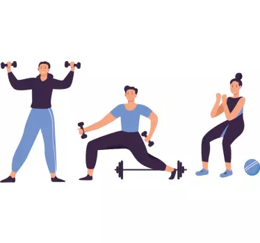 Trening, folk, illustrasjon andre sporter klistremerker - Tenstickers