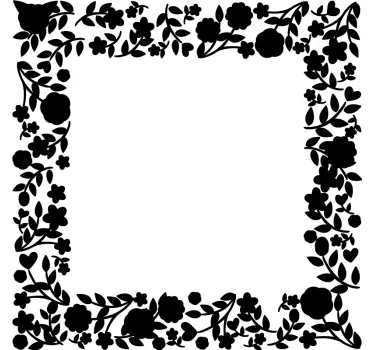 Speil floral firkantet klistremerke - Tenstickers