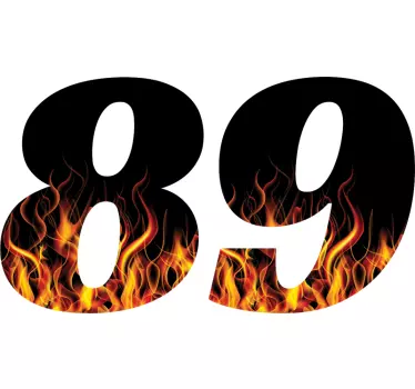 Flammende nummer klistremerke til motorsykkel - Tenstickers