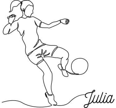 Kvinnefotballspiller minimalistisk fotballdekal - Tenstickers