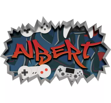Gamer graffiti wallsticker ungdom - Tenstickers