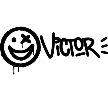Smiley navn urban dekal - Tenstickers