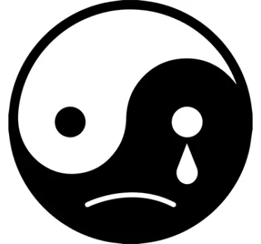 Dekorativ vinyl trist yin yang veggklistremerke - Tenstickers