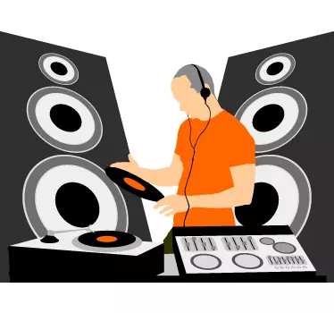 Dj laptop klistremerke - Tenstickers