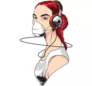 Elsker musikk jente dekal - Tenstickers