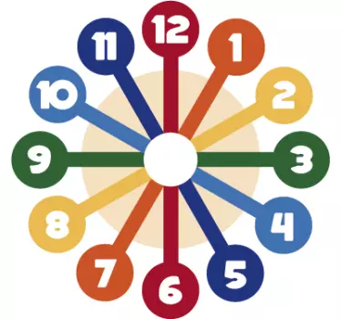Farger klistremerke klokke - Tenstickers