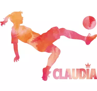Fotballspiller med navn fotball klistremerke - Tenstickers
