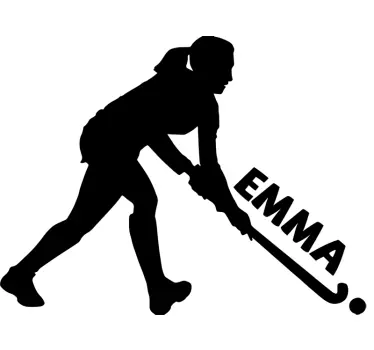 Hockey jente personlig klistremerke - Tenstickers