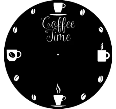 Kaffe klistremerke klokke - Tenstickers