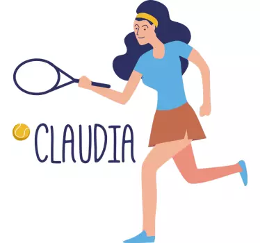 Kvinnelig tennis tilpasses klistremerke - Tenstickers