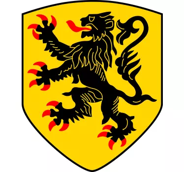Løve flamsk flagg bil dekal - Tenstickers