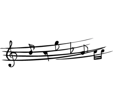 Musikknotater monokrom dekal - Tenstickers