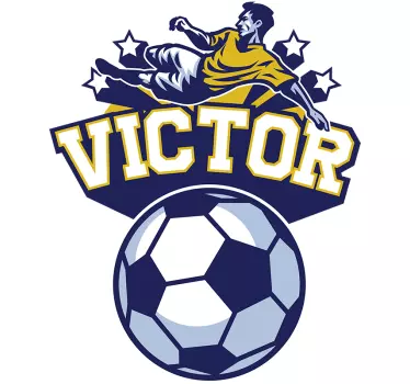 Personlig barn soverom fotball wallsticker - Tenstickers