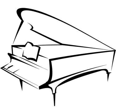 Pianotegning dekorativt klistremerke - Tenstickers