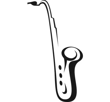 Saksofon dekorativt vindu klistremerke - Tenstickers
