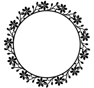Sirkulær blomsterramme vegg klistremerke - Tenstickers