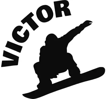 Snowboard silhuett hjemmemur klistremerke - Tenstickers