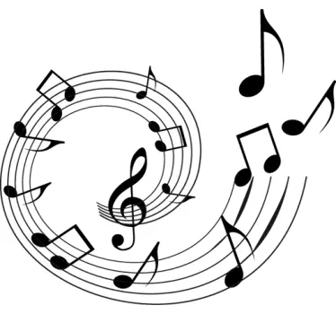 Spiral musikk notater vegg klistremerke - Tenstickers