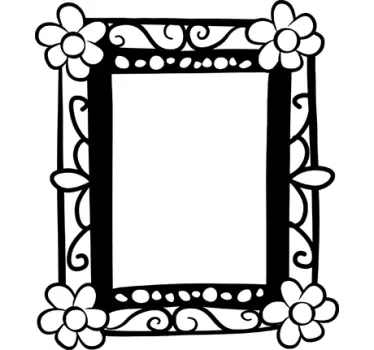 Tegnet blomsterramme veggklistremerke - Tenstickers