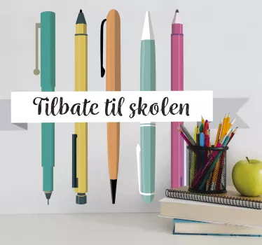 Tilbake til skolen med penneklistremerke - Tenstickers