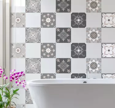 Beige ornamenter floral vegg klistremerke - Tenstickers