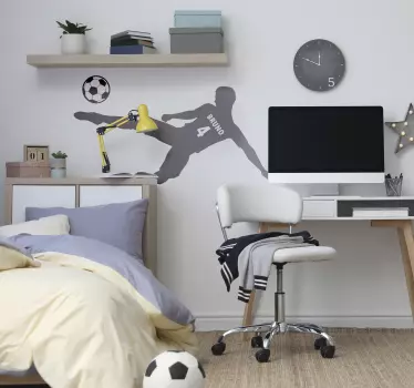 Fotballspiller og numbe klistremerker med navn - Tenstickers
