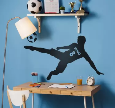 Fotballspiller og numbe klistremerker med navn - Tenstickers