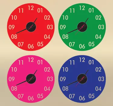 Klistremerke med rund veggklokke - Tenstickers