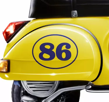 Nummer med sirkel tilpassbart klistremerke - Tenstickers