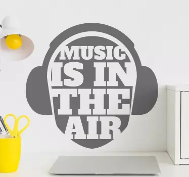 Auricolares for musikk tenåringer rom veggoverføringsbilde - Tenstickers