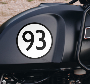 Avrundet klassisk tall klistremerke dyr - Tenstickers