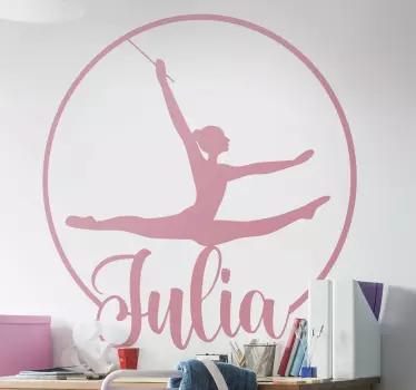Ballerina med navn dans klistremerke - Tenstickers