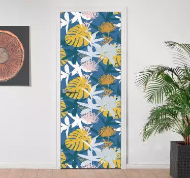Blomster dørkarm klistremerke - Tenstickers