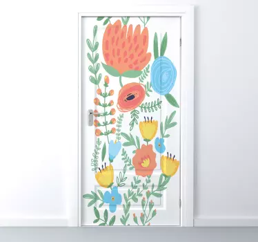 Blomster dørmerke - Tenstickers