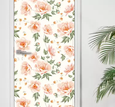 Blomsterdekstur glassdeksel - Tenstickers