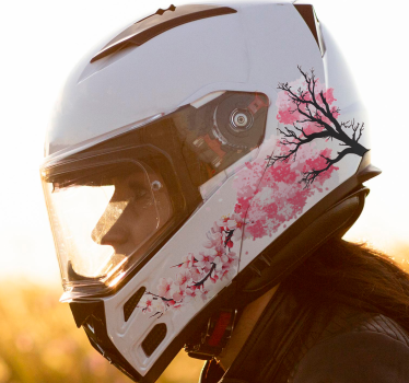 Blomstrende blomster motorsykkel klistremerke - Tenstickers