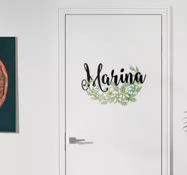Blomstret personlig glassdørklistremerke - Tenstickers